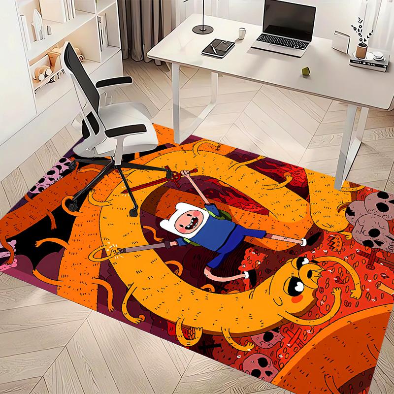 Adventure Time Printed Absorbent Washable Carpet, Non-Slip Bathroom Mats, Kitchen Rugs, Yoga Mat,Living Room Entrance, Camping Picnic Rugs