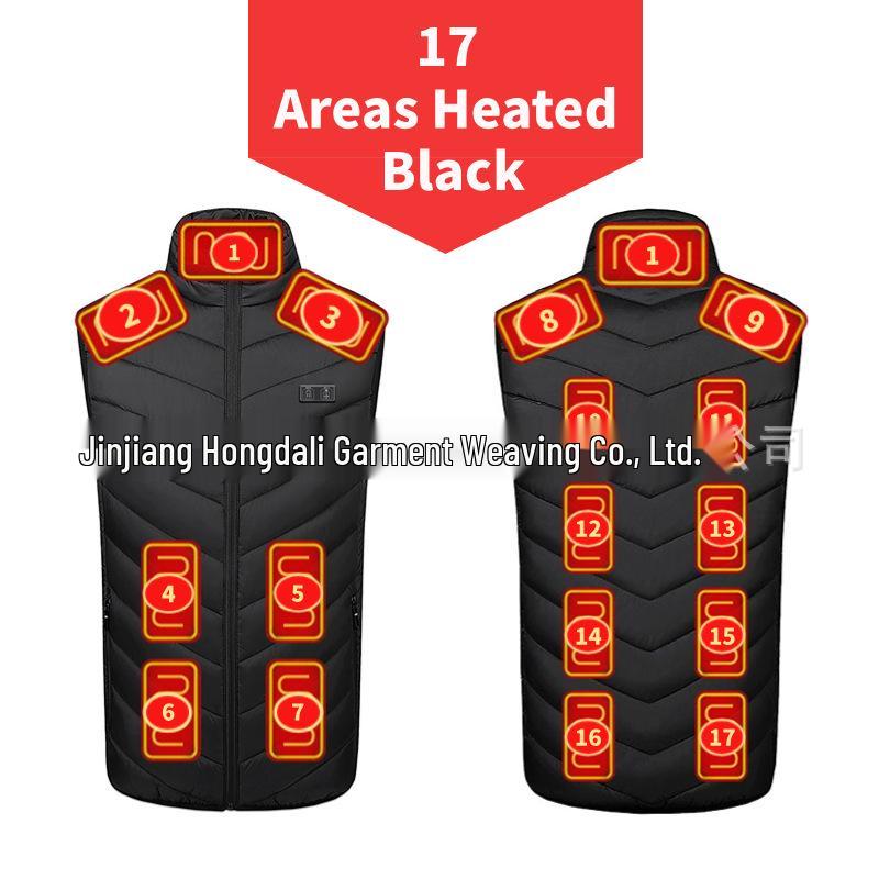 Seventeen-Zone USB Electric Heating Vest for Winter Warmth