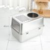 Stainless Steel Extra Large Enclosed Cat Litter Box - Odor & Splash Proof