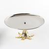 Abstract Art Metal Tray, Fruit Bowl, Circular Petal Base High Foot Fruit Tray, Stainless Steel Storage Tray, Snack Plate