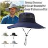 Big Eaves Fisherman Hat Breathable Bucket Hats Portable Fishing Hat  Spring/Summer