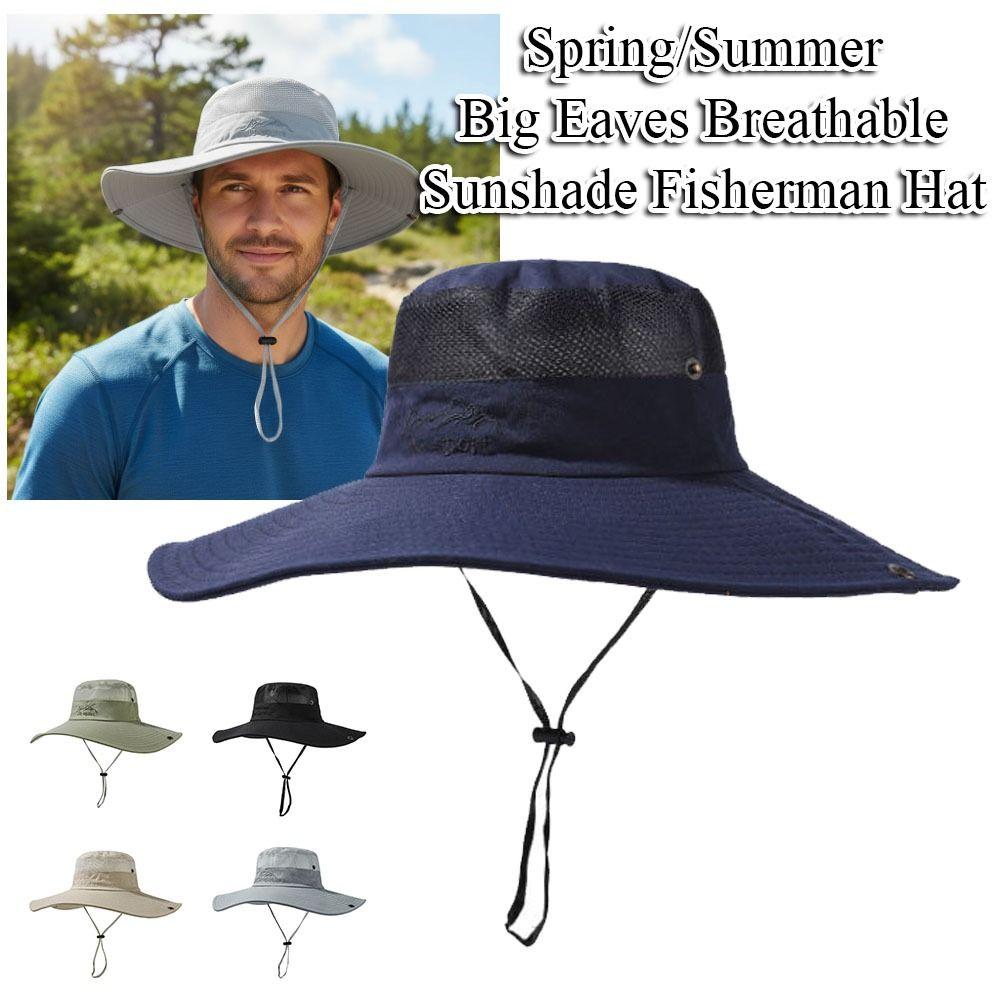 Big Eaves Fisherman Hat Breathable Bucket Hats Portable Fishing Hat  Spring/Summer