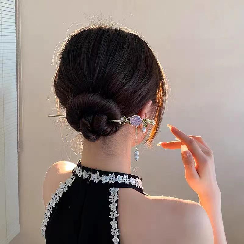 Vintage Hårnål med Tofsar: Elegant huvudbonad inspirerad av Hanfu