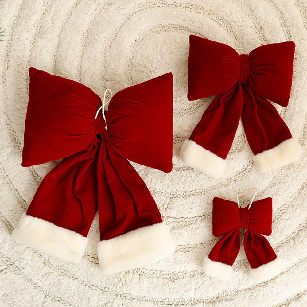 Tree Topper Decor Christmas Plaid Bowknot Elegant Christmas Wreaths Bow  Happy New Year Decoration