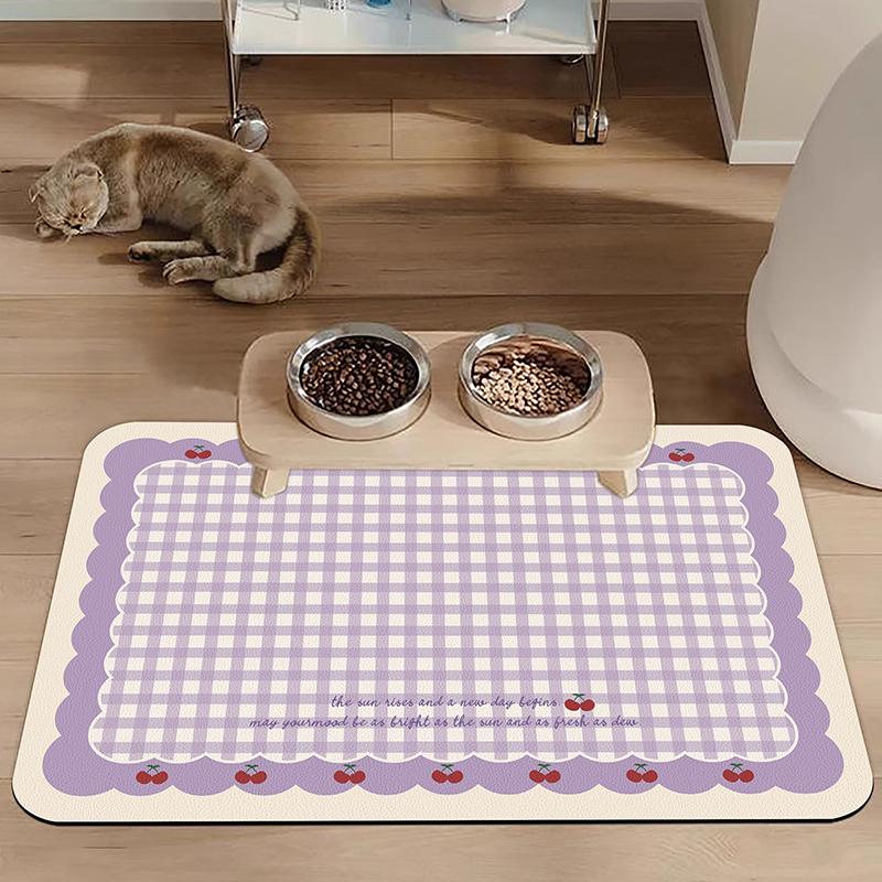 Pet Cat Feeding Mat - PVC Waterproof, Non-stick, Hair/Bite Resistant, Splash-Proof