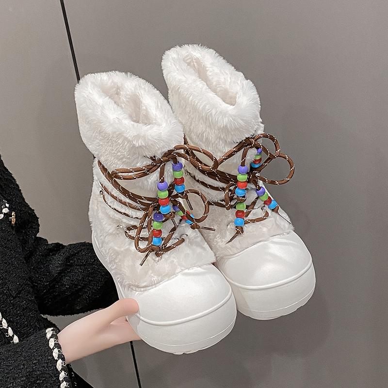 

Fashion Snow boots, marlac boots, short hair long leg snow boots, winter style trendy thick-soled boots 35