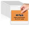 44 Pak Zelfklevende Labelzakjes 4x6 Inch Transparante Plastic Indexkaarthouders met Opening Boven Transparante Labelhouders voor Opbergbakken Lades