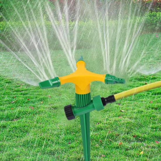 360-Degree Rotating Lawn Sprinkler Large Area Coverage Adjustable Garden Watering System Easy To Install Sprinkler with Stake