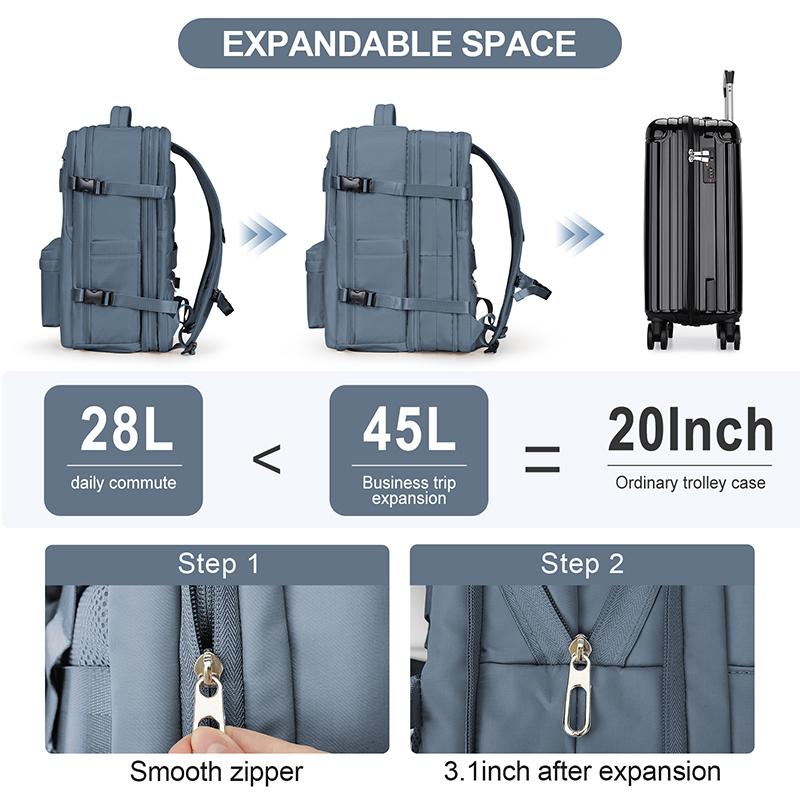 Extra Large Travel Backpack for Men Women,Person Item Flight Approved Scalable Carry On Backpack,Waterproof Camp Laptop Backpack