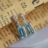 Graceful Sky Blue Zirconia Pendant Earrings for Women Engagement Jewelry Fashion Female Wedding Ceremony Accessories