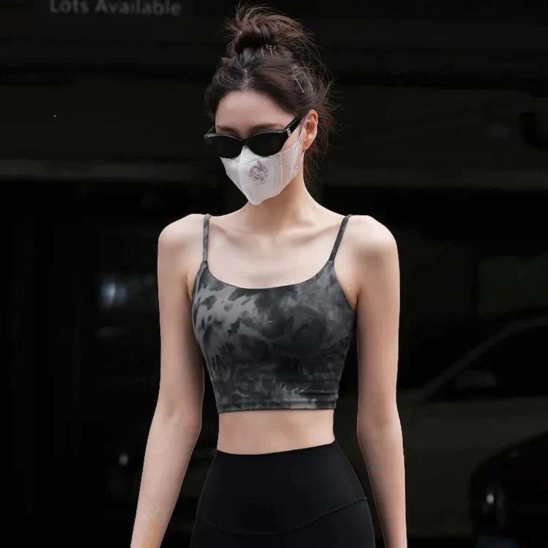 

Маленький слинг тай-дай спортивный интим женский собирающий ударопрочный бюстгальтер для йоги и тренировок верхняя одежда красивая спинка слинг пилатес Tie-dyed black S