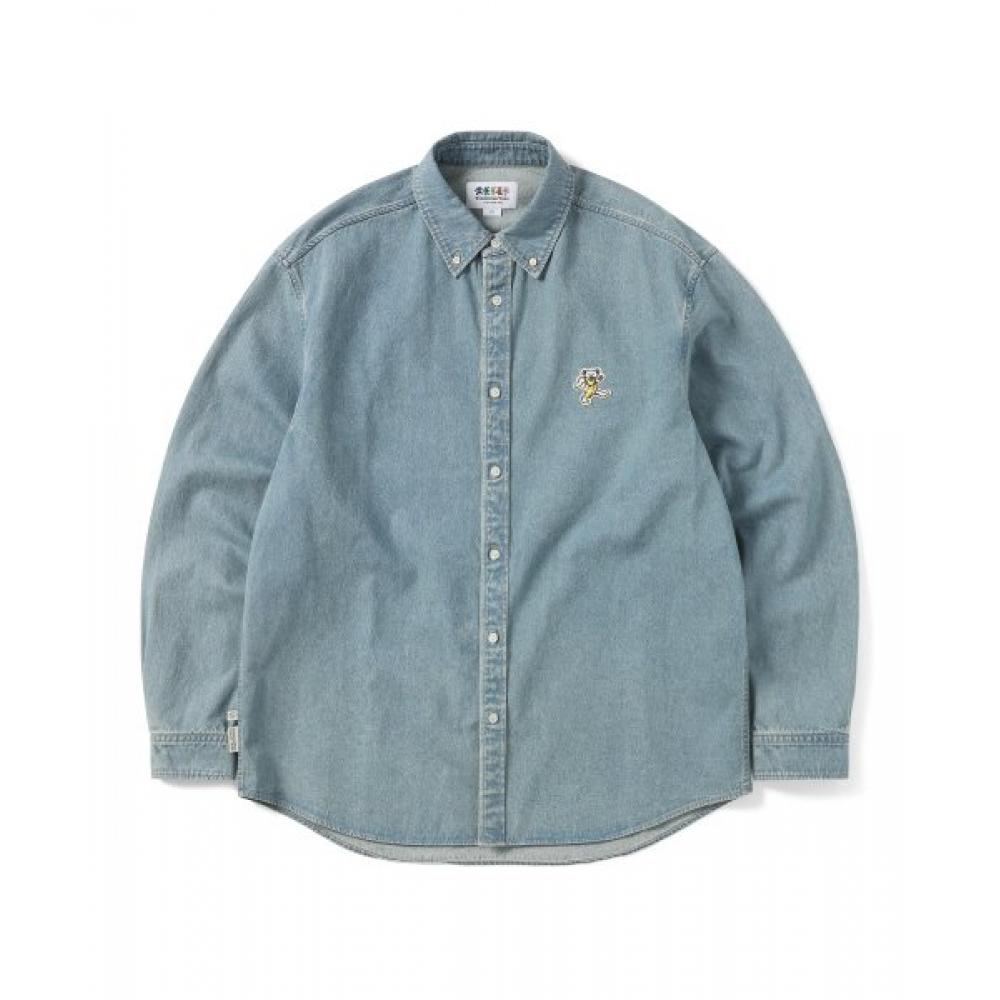 

Рубашка из джинсовой ткани Gd Washed, светло-голубая S