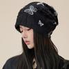 Thin Butterfly Print Beanies Korean Style Knitted Hat Soft Pullover Hat  Winter