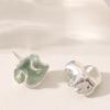 Xiaohongshu fashion temperament fairy wind dripping oil irregular petal stud earrings light luxury high-end earrings