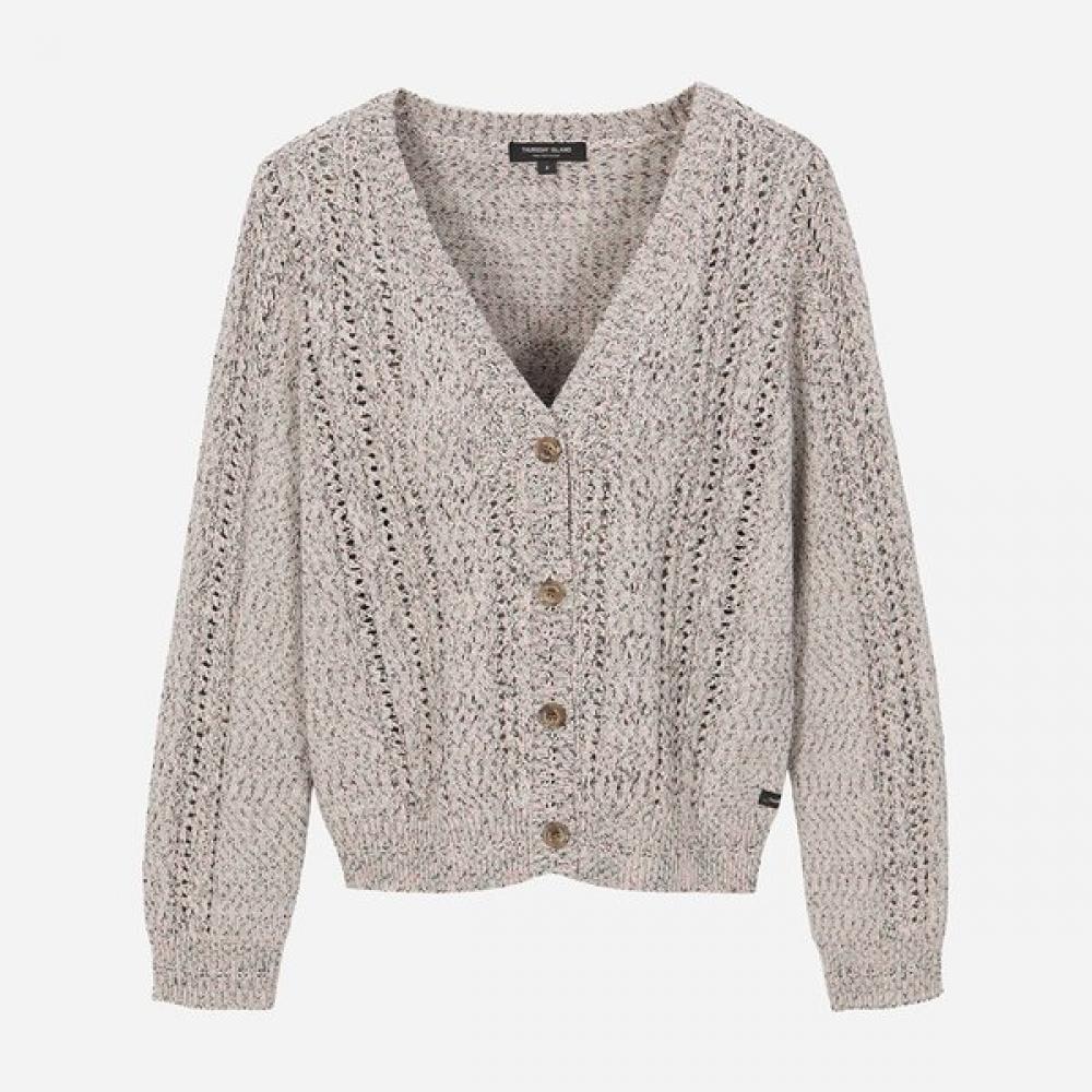 Thursday Island V Neck Cable Knit Cardigan T262mcd134w