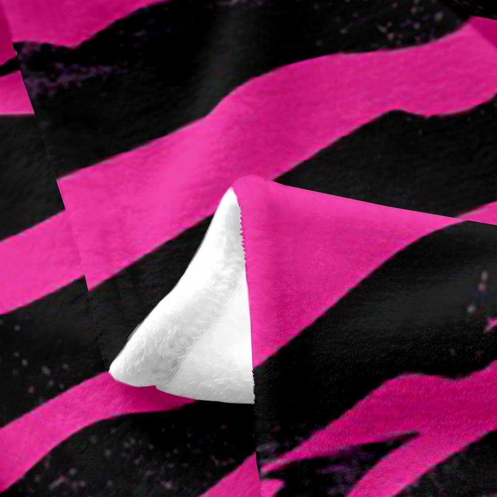 Pink Zebra Print Blanket Soft Fleece Throw Cozy Living Room Decor Animal Pattern Bed Cover Fashion Home Textile