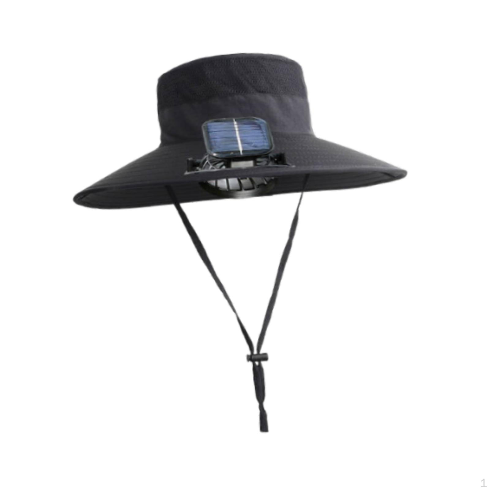 

Solar Fan Hat Adjustable Air Cooling Fishing for Outdoor Activities Men Women Summer Navy
