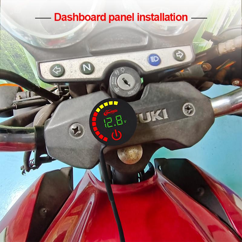 Motorcykel Vattentemperatur Mini Mätare För XMAX250 300 NMAX CB 400 CB500X termometer Spänningsmätare Dubbel display
