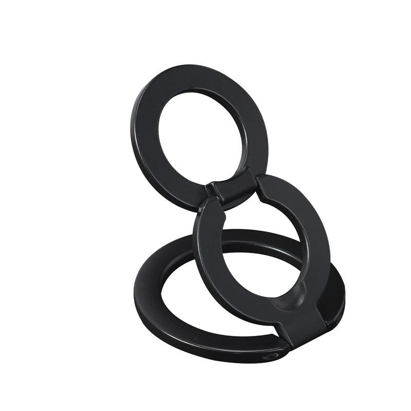 Universal Double-Sided Magnetic Phone Holder Ring - Foldable Desktop Stand for Streaming & Gym Use Magnetic Sheet Included