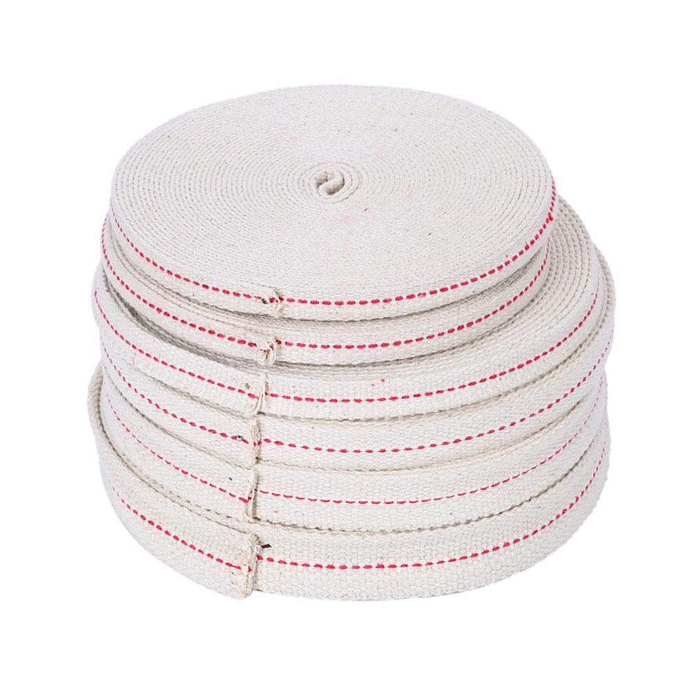 1.1cm/1.3cm/1.5cm/2cm Width 1Meter Long White Flat Cotton Kerosene Lamp Wick with Stitch Braided For Oil Lamps Candle Burner