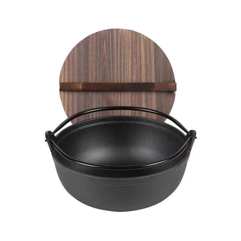 UOSU Thick Cast Iron Stew Pot with Cedar Lid