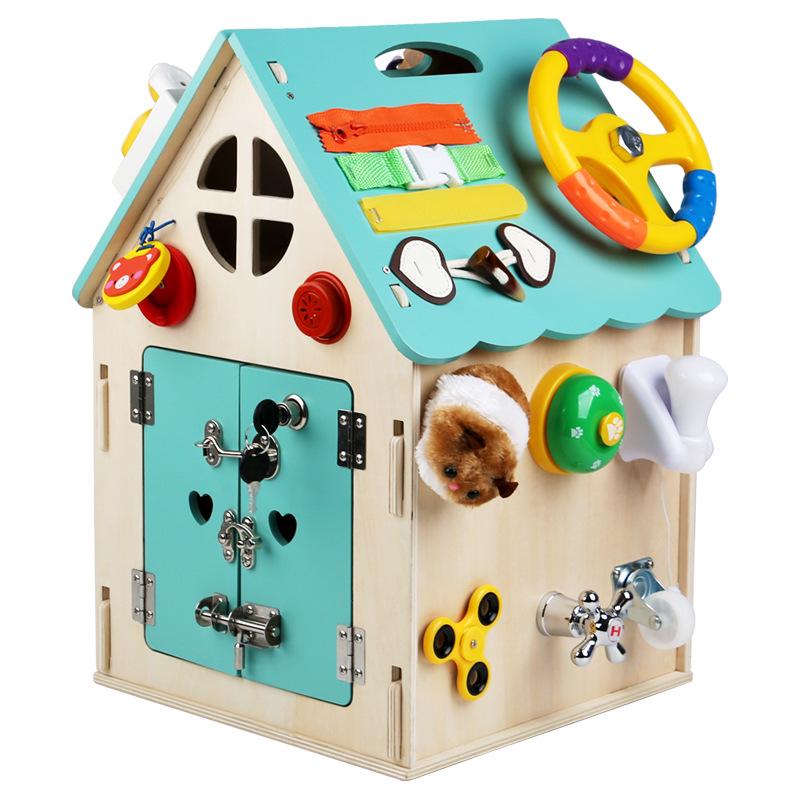 Montessori Busy House Treasure Box: Early Education & Puzzle Unlock for Intellectual Development in Boys and Girls