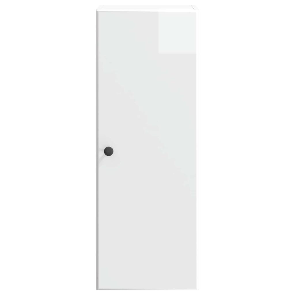 Wall Mounted Cabinet High Gloss White 33 X 34.5 X 90 Cm Particleboard