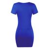 BITCED Sexy Wrap Hip Solid Colour Short Sleeve Dresses for Women
