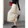 Pleated Tassel Mesh A-Line Long Skirt