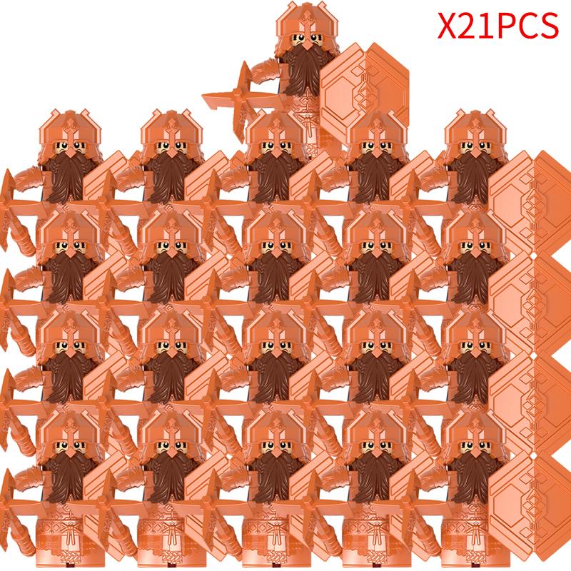 New MOC LOTR Soldier Dwarf Army Figures Armor Guard Warrior Medieval Knights Building Blocks Bricks Toys Gifts