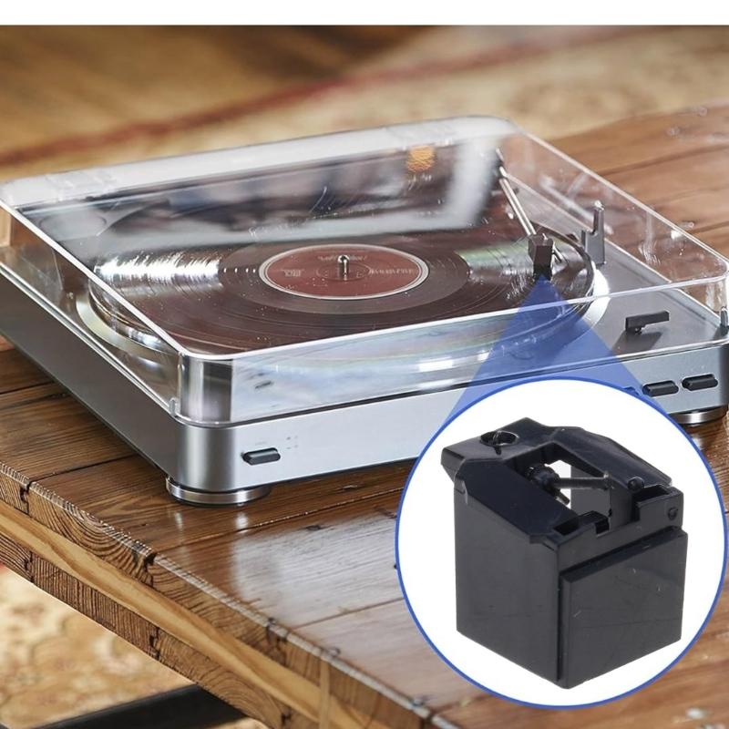 Turntable Needle Plastic Styluses Phonograph Maintenance Part with Cleaning Brush Turntable Styluses for Record Player