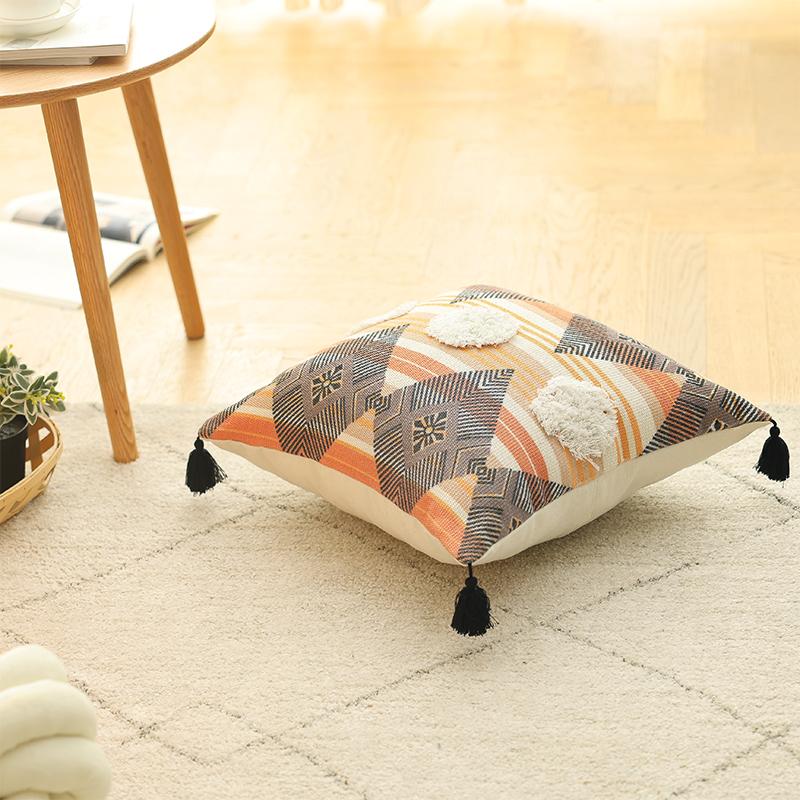Cotton and Linen Pillow B&B Living Room Sofa Nap Cushion Bay Window Bedside Car Decorative Waist Pillow Case