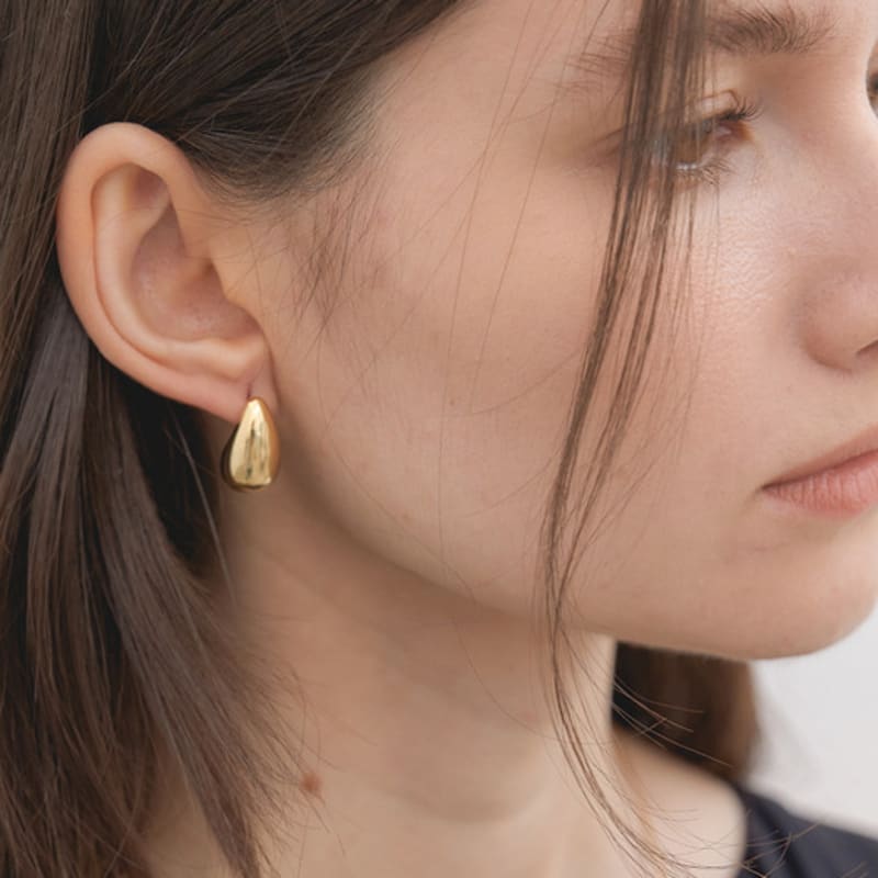 halden polka dots point earrings (E029_gold)