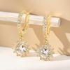 Sunflower Zirconia Earrings, Women's Light Luxury, European & American Style Hot Selling Jewelry Ear Studs.