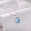 s925 natural aquamarine necklace