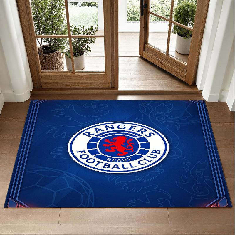 Rangers FC Design Crystal Velvet Rug Soft Decorative Mat for Bedroom Entrance