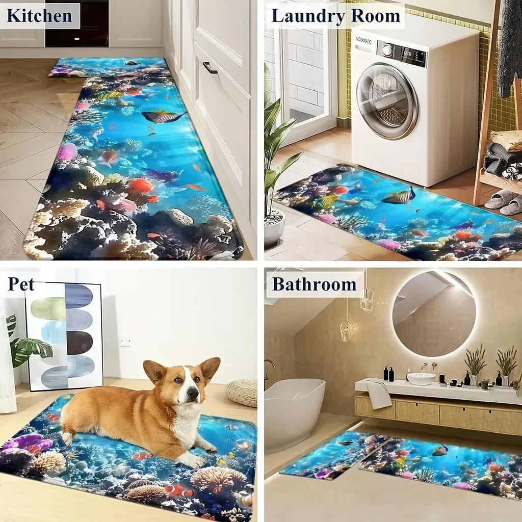 1PC Kitchen Charactor Pattern Kitchen Rugs Non-Slip Door Mats Pop Living room Rugs Bath Mat Carpet for Home Sink Laundry Decor