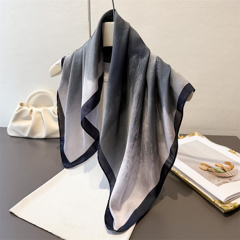 2026 New Spring Summer 70cm Square Women Scarf Silk Satin Scarves Shawl Designer Headband Hijab Bandana Wrap Bufanda