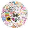 50 Mental Health Doodle Stickers: English Slogan Decorations for Laptops and Phones