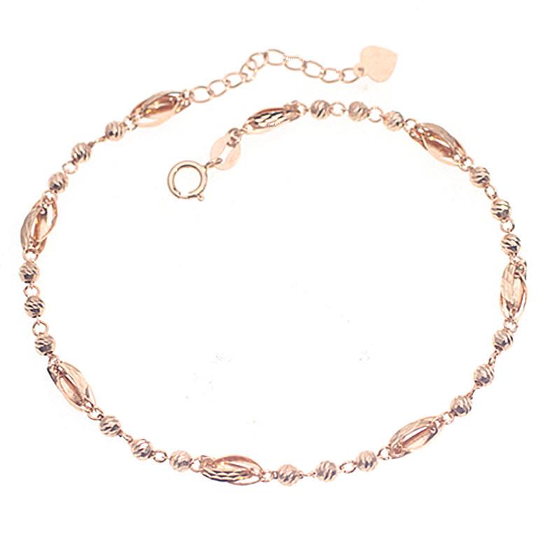 Purple Gold-Plated Rose Gold Color Gold Purple Gold Daily Wear Shiny Transfer Bead Bracelet Women'S High Sense
