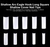 kads 500pcs Long Square Half Cover False Nail Tips No-Crease White Nature Clear 10 Sizes Nail Art Tools Manicure Fake Nails