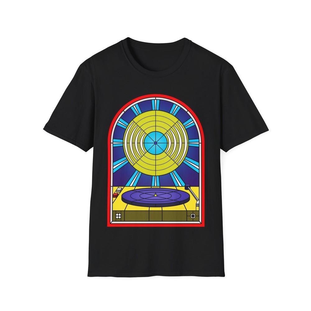 Vinyl Album Stained Glass Unisex T-Shirt, Music Lover Graphic Tee - Retro Tee,
