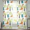 Dinosaur Cute Kids Tulle Curtains For Living Room Bedroom Christmas Chiffon Sheer Voile Kitchen Curtain
