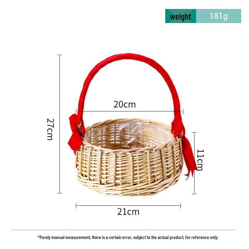 Willow Woven Princess Handbag: Floral Basket, Wedding Gift, and Pastoral Flower Arrangement Souvenir