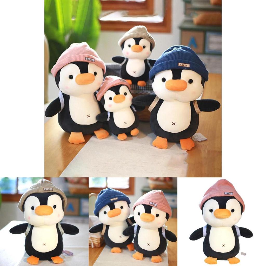 Cuddly Soft 8.7/15/18.9in Pink-blue Hat Penguin Plush Pillow Toy Kids Gift