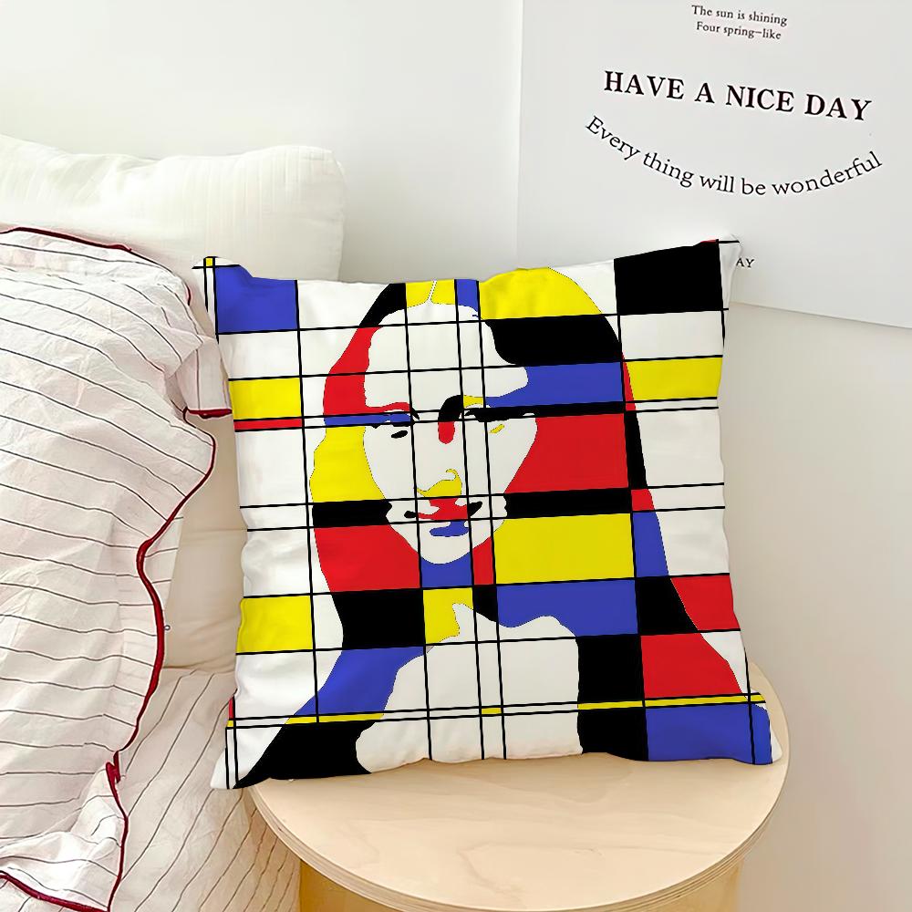 

Abstract Painting P-Piet Mondrian Simple Comfortable soft Pillow Case for Sofa Living Room Home office Decor Protective Covers 30cmx30cm