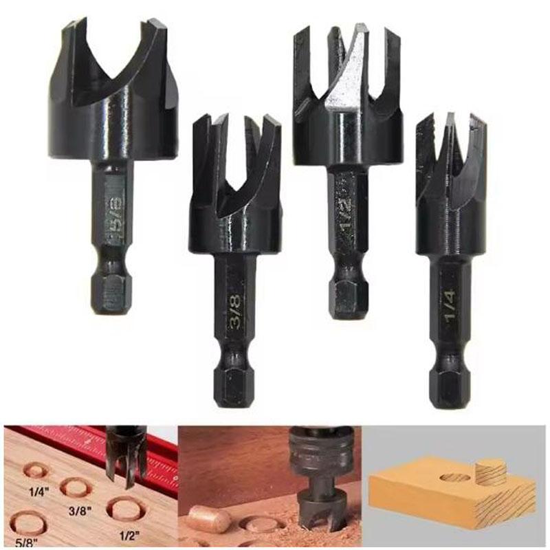Wood Plug Cutter Drill Bit Set Hex Shank Barrel/Claw Type Wooden Plug Drill Straight and Tapered Hole Cutter Woodworking Tool