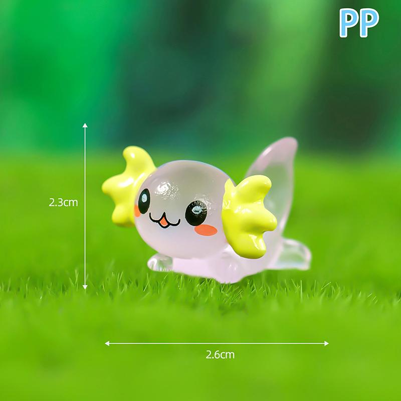 Svítící šestihranná dračí ozdoba Mini barevná kreslená panenka Dekorace mikro krajiny Miniaturní hračka Dekorativní figurky