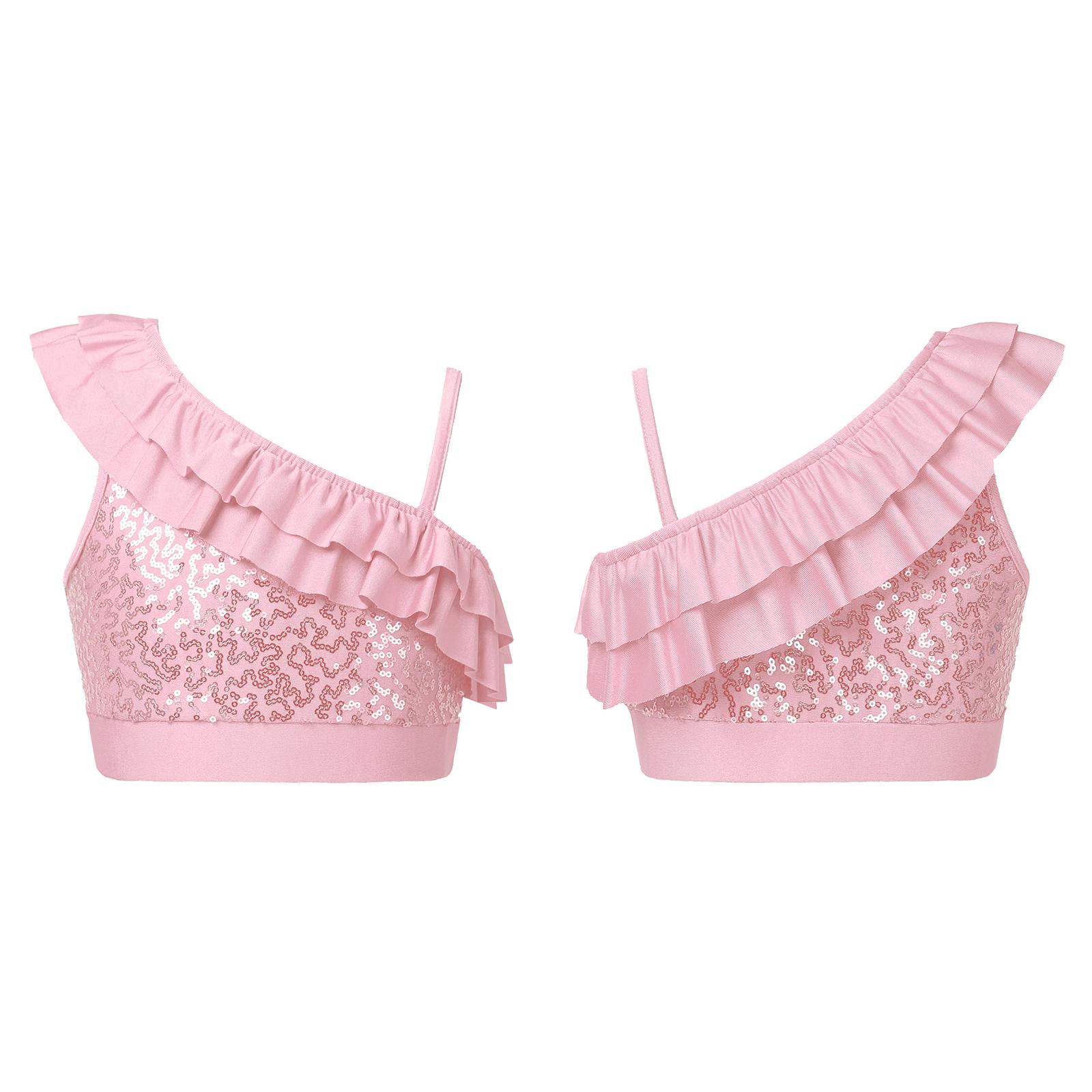 

Діти, дівчата, блискучі блискітки, безрукавки, сучасні танцювальні костюми, гімнастичний танцювальний одяг 9-10 Years