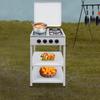 Four-Burner Gas Stove W/ Windshield,Gas Hose Not Included,Portable LNG/LPG Stove with Two Storage Racks,for RV & Outdoor Cooking